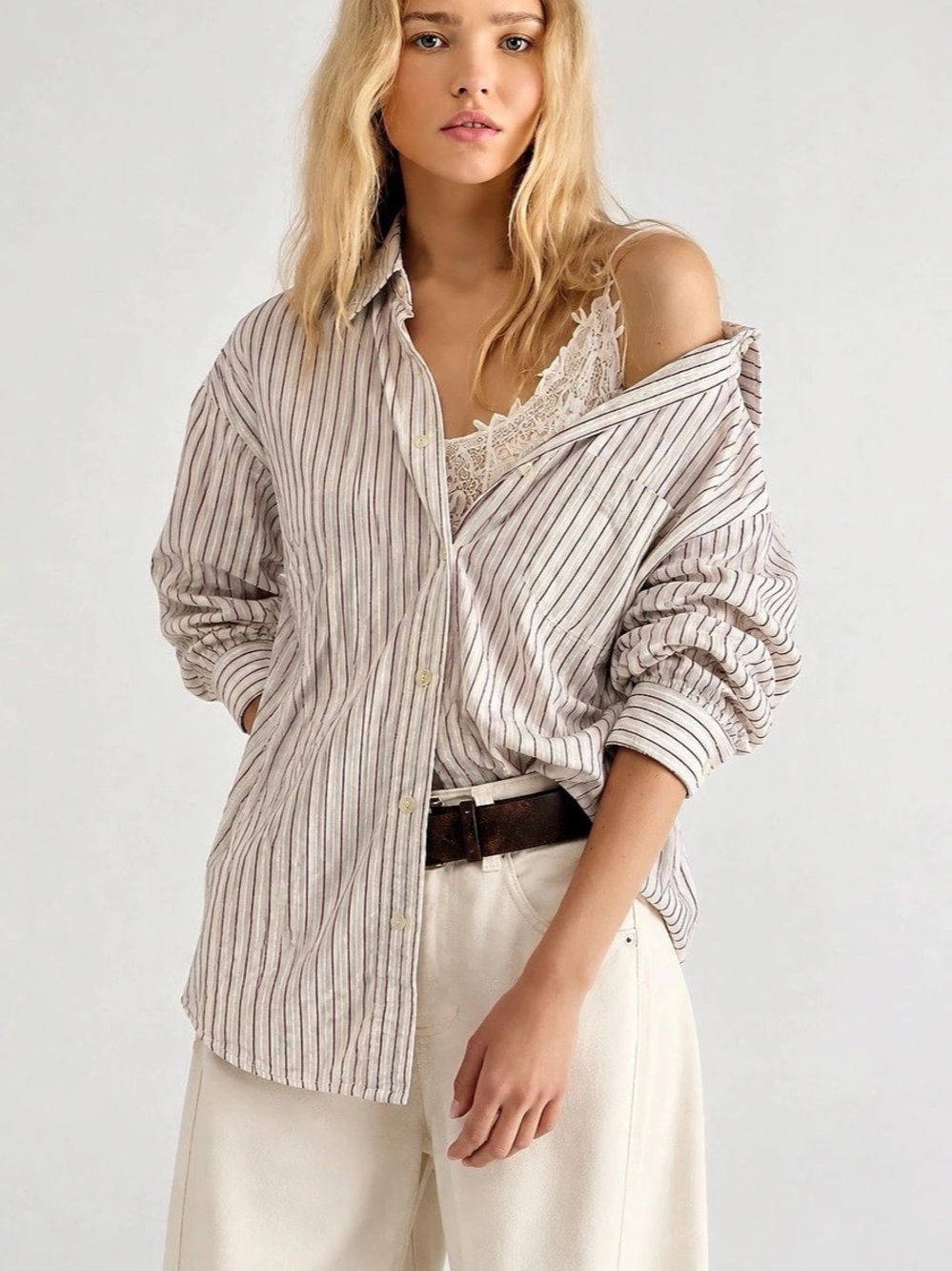 409. Midtown Striped Cotton Button Down Size Small